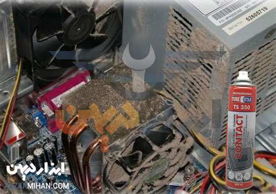 اسپری کنتاکت شور خشک مناسب برای از بین بردن آلودگی ها از روی قطعات الکترونیکی