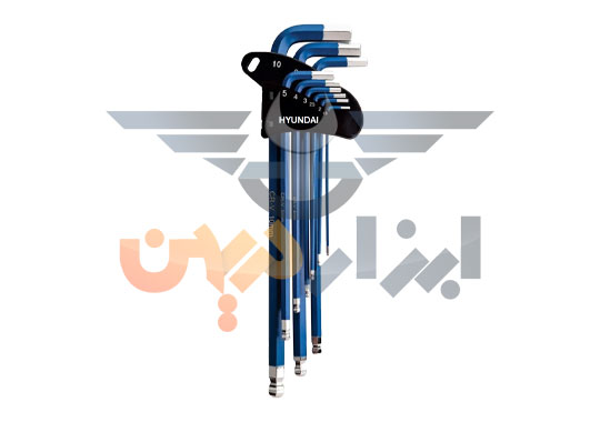 آچار آلن 9 عددی شش گوش هیوندای دسته فوق بلند hyundai ht290