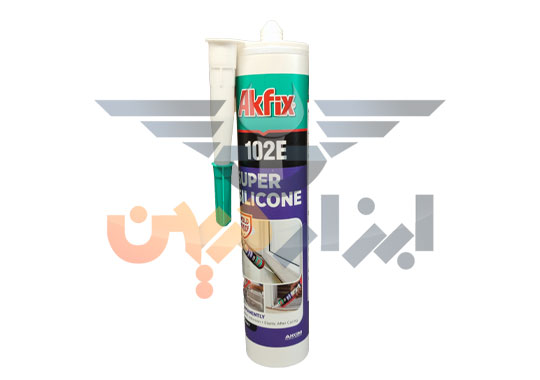 چسب سیلیکون و درزگیر اسیدی آکفیکس مدل 102e akfix