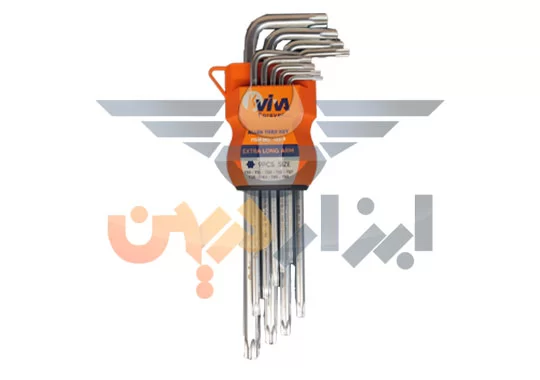 آچار آلن کارتی 9 عددی ستاره ای فوق بلند ویوا مدل 9-133 viva