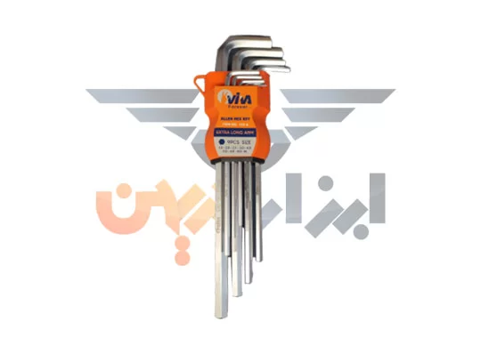 آچار آلن کارتی 9 عددی شش گوش فوق بلند ویوا مدل 6-133 viva